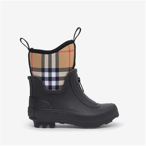 burberry check panel rainboots|vintage check neoprene rain boots.